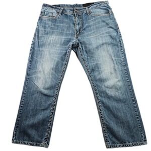 T.K. Axel Jeans Men's 38x30 Blue Denim Faded Streetwear Regular Fit Straight Leg